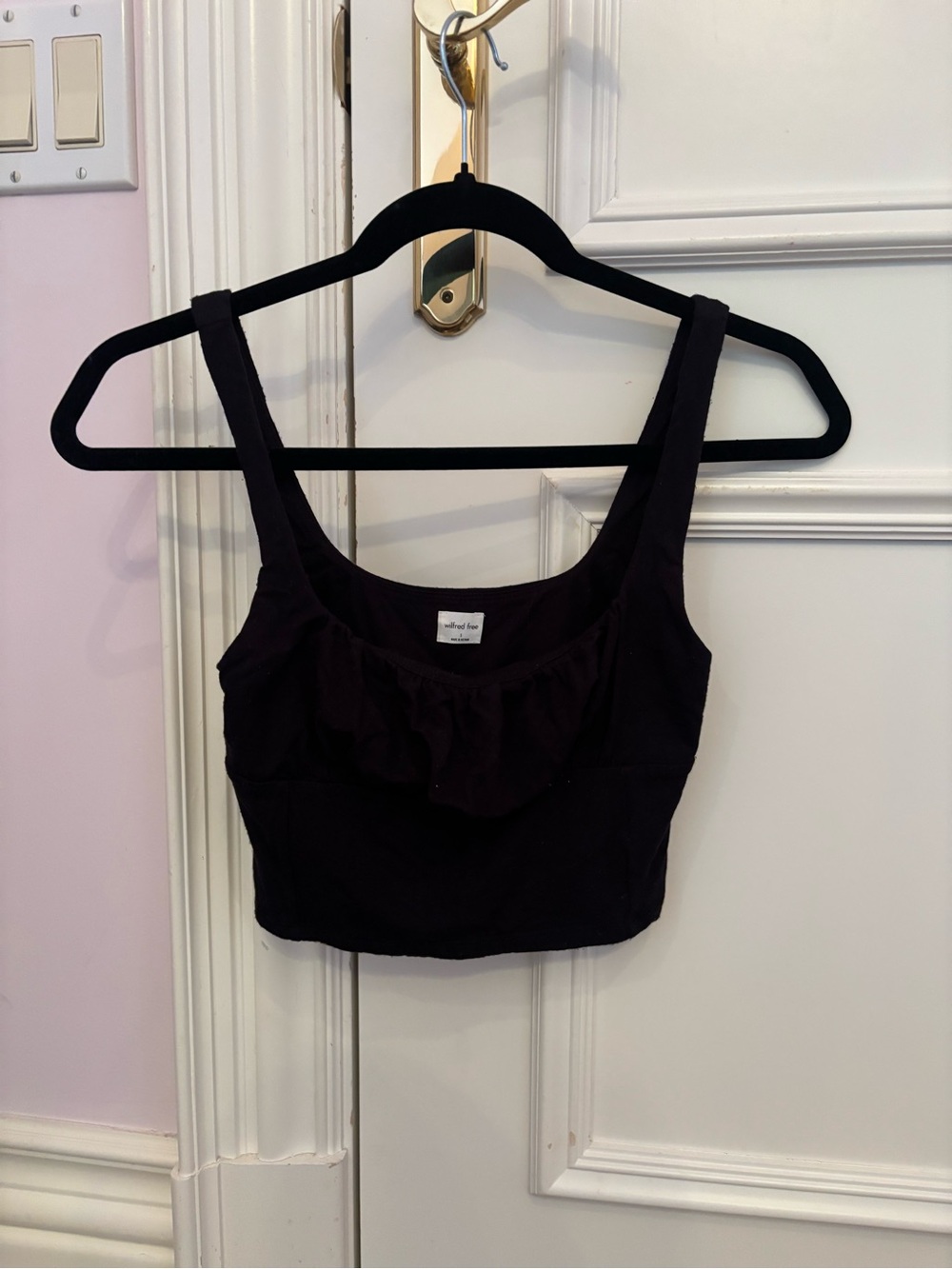 Wilfred Black Ruffle Crop Top